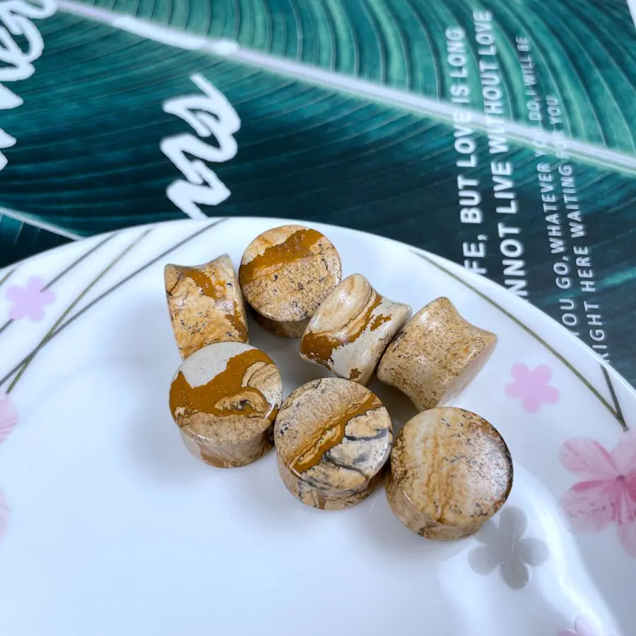 Stone Ear Plugs Picture Jasper Stone Double Flared Plug Saddle Plug Ear Expander Body Piercing Jewelry
Stone Ear Plugs Picture Jasper Stone Double Flared Plug Saddle Plug Ear Expander Body Piercing Jewelry