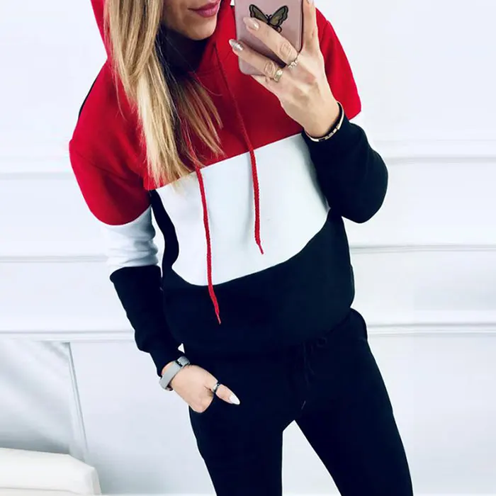 Wholesale Tracksuit fashion thickened Color matching plus size women's hoodies & sweatshirts
Wholesale Tracksuit fashion thickened Color matching plus size women's hoodies & sweatshirts