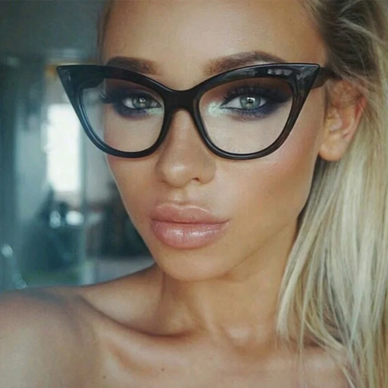 Fashion Retro Sexy Cat Eye Clear Lens Sunglasses Student Reading Mirror Glasses Luxury Black White Frame Glasses, Show on the photo
Fashion Retro Sexy Cat Eye Clear Lens Sunglasses Student Reading Mirror Glasses Luxury Black White Frame Glasses, Show on the photo