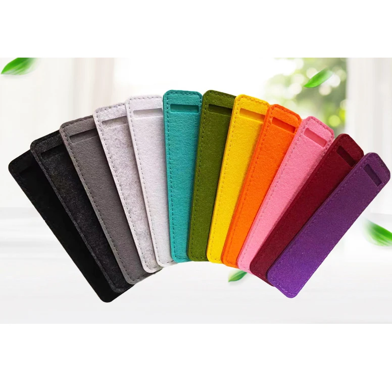 

Mini Pocket Protector Single Pen Pencil Felt Bag Assorted Colors Pen Case Holder Custom Printing Logo Felt Pouch Bag for Pen