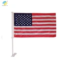 Wholesale American Car Flag socks American window banner with Plastic Pole