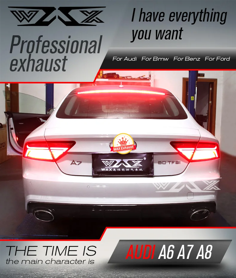 Exhaust Pipes Muffler Catback For AUDI A6 A7 A8 2011-2022 Stainless Steel Exhaust Cat-back with Electronic Valve Control