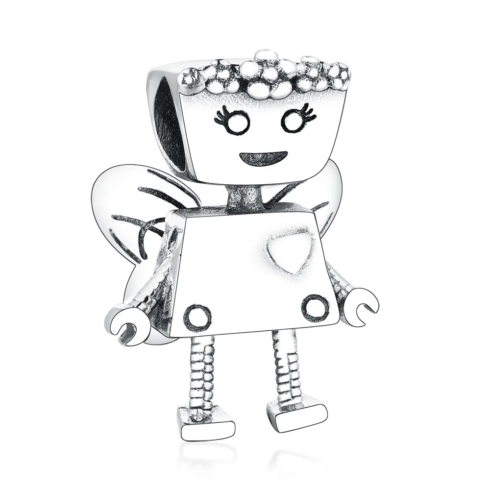 High Quality Wholesale 925 Sterling Silver Robot With Wings Beads Charm For Making Jewelry
High Quality Wholesale 925 Sterling Silver Robot With Wings Beads Charm For Making Jewelry
