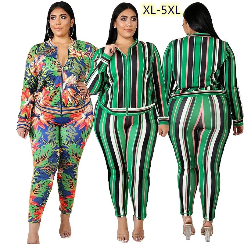 large stock Factory direct sales zipper tights printed fashion casual suit plus size women's two-piece suit
large stock Factory direct sales zipper tights printed fashion casual suit plus size women's two-piece suit