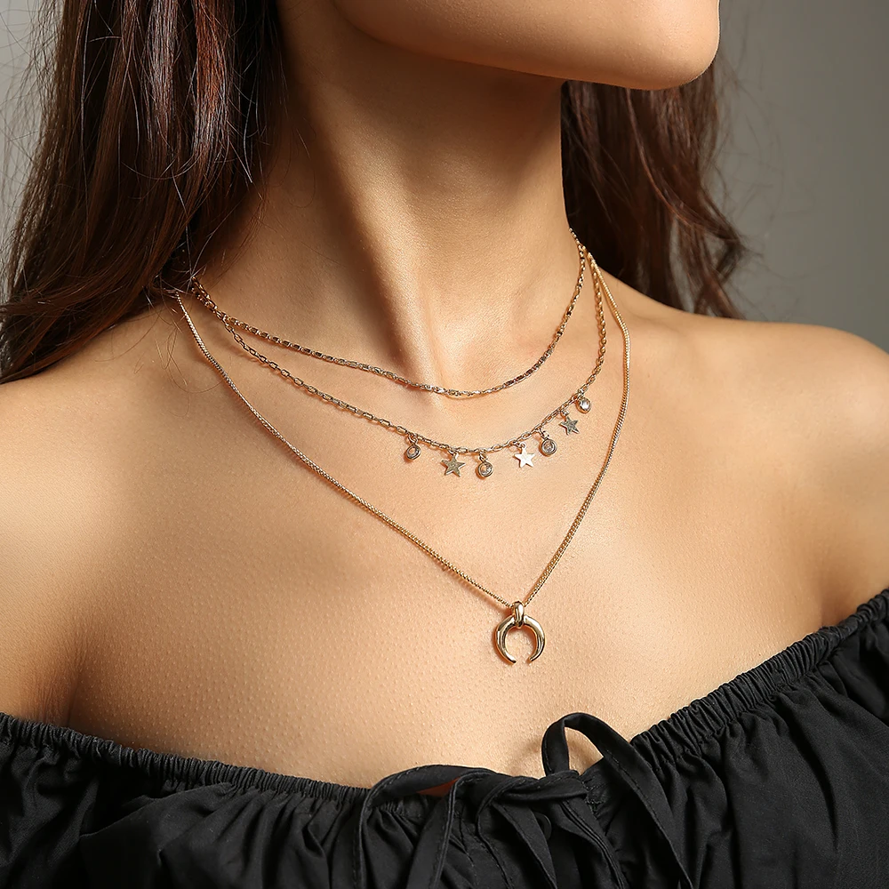 NZ565 Gold Chain Star Moon Round Shape Beautiful Elegant Women Girls High Quality Pendant Jewelry Necklace 2021
NZ565 Gold Chain Star Moon Round Shape Beautiful Elegant Women Girls High Quality Pendant Jewelry Necklace 2021