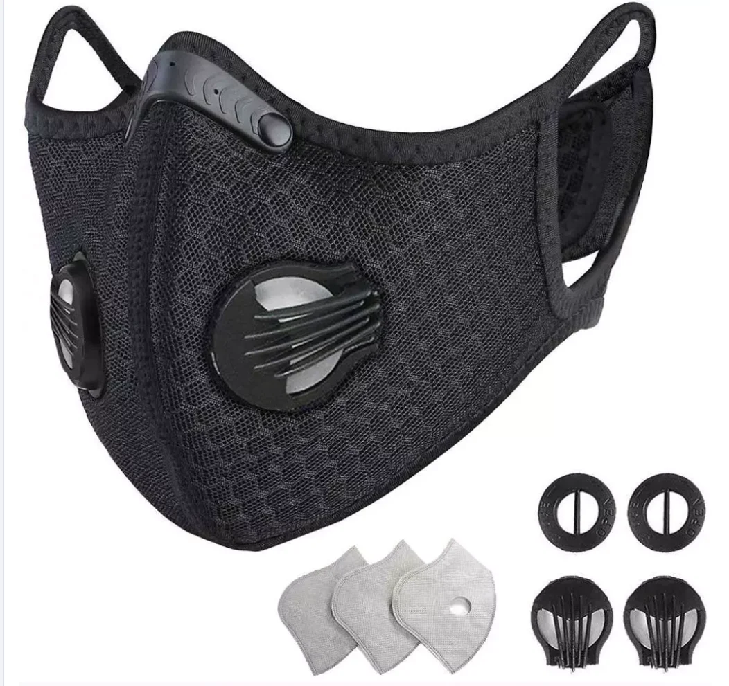 Dust Cycling Mask Bike Face Mask With Active Carbon Filter Breathing Valve Anti-Pollution Running Protective Sports Mask, Customized
Dust Cycling Mask Bike Face Mask With Active Carbon Filter Breathing Valve Anti-Pollution Running Protective Sports Mask, Customized