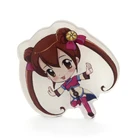 Hot sale VOGRACE cheap OEM cartoon anime acrylic badges button wholesale plastic clear transparent badge pins for office