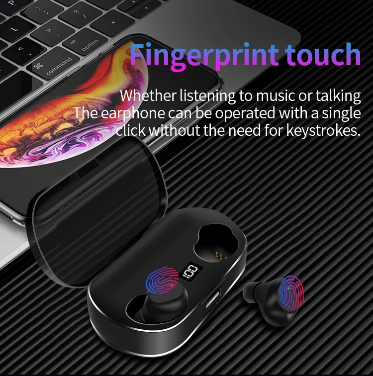 High Quality 3000Mah Lcd Tws Headphones Bluetooths 8D Stereo Hifi Sport Earphones Wireless Music Headset With Charging Pods - ANKUX.COM