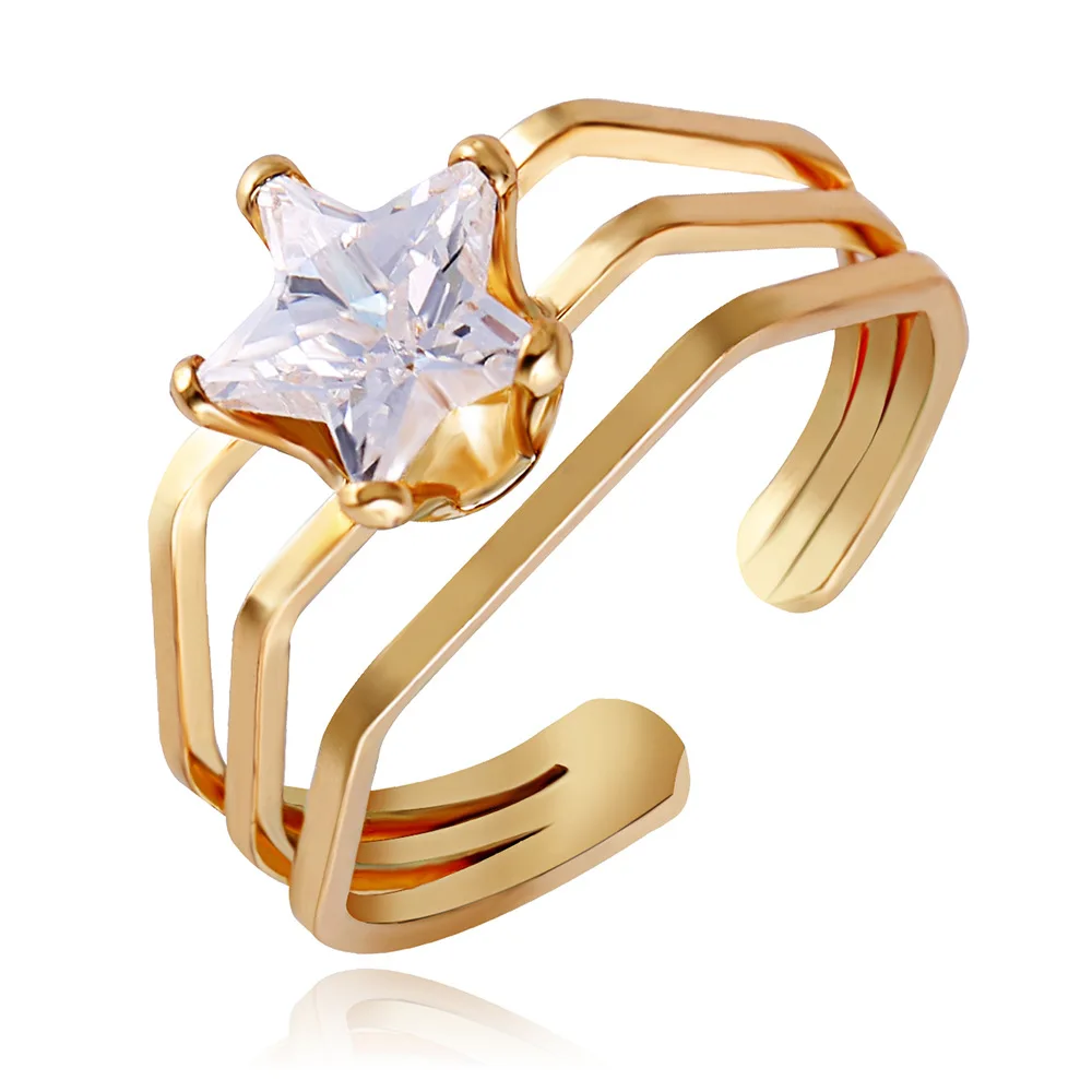Ruigang Women Tone Open Geometric Real Gold Plated Brass 3 Layers Hollow Crystal Rings For Girls
Ruigang Women Tone Open Geometric Real Gold Plated Brass 3 Layers Hollow Crystal Rings For Girls