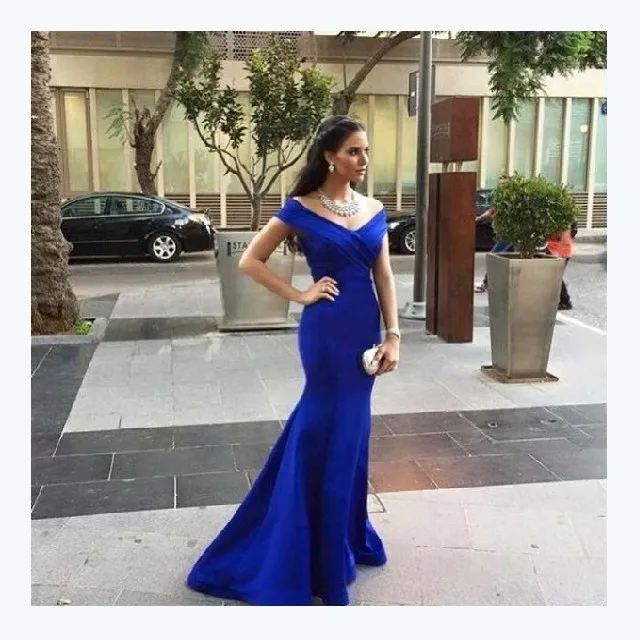 Royal Blue Long Prom Dress Off Shoulder Simple Elegant Mermaid Party Evening Gowns, Solid color
Royal Blue Long Prom Dress Off Shoulder Simple Elegant Mermaid Party Evening Gowns, Solid color