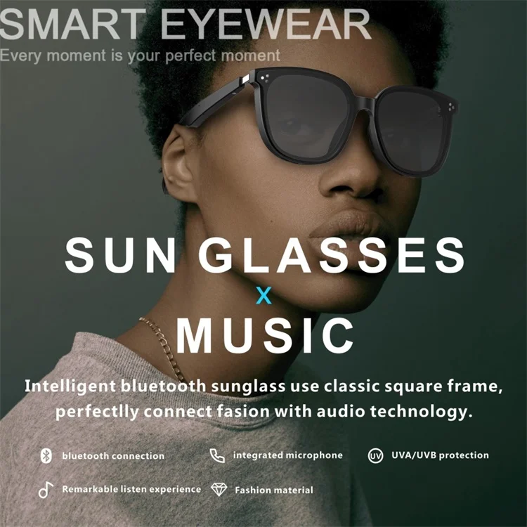 Occhiali da sole alla moda più recenti 2020 Occhiali Bluetooth che chiamano occhiali da sole intelligenti con cuffie TWS