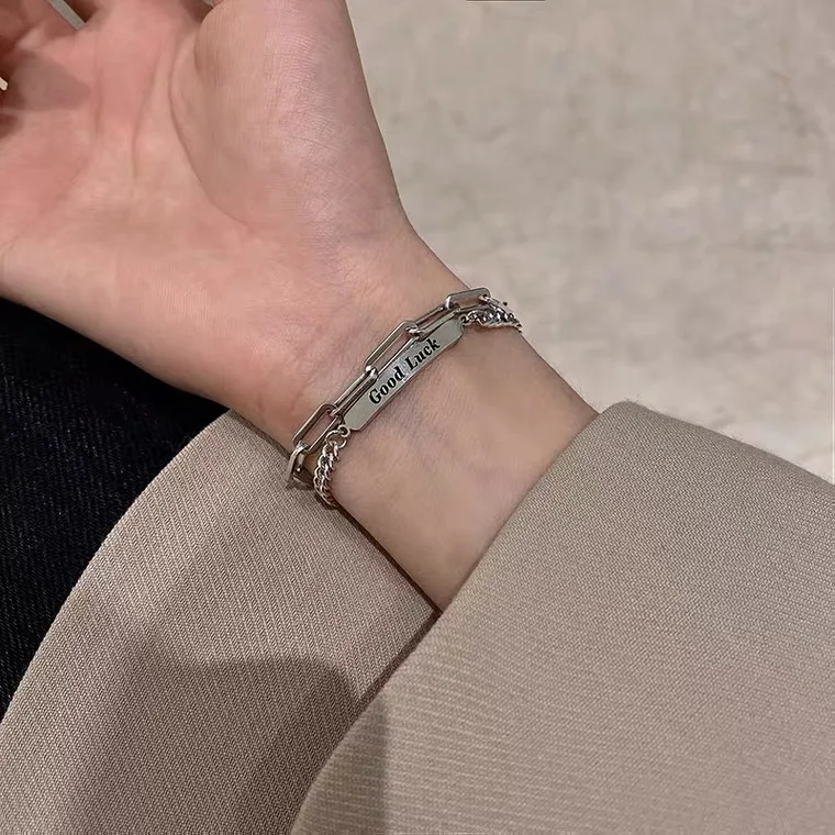 Shangjie OEM Double-layer titanium steel non-fading bracelet with charms stainless steel tennis bracelet, Sliver
Shangjie OEM Double-layer titanium steel non-fading bracelet with charms stainless steel tennis bracelet, Sliver