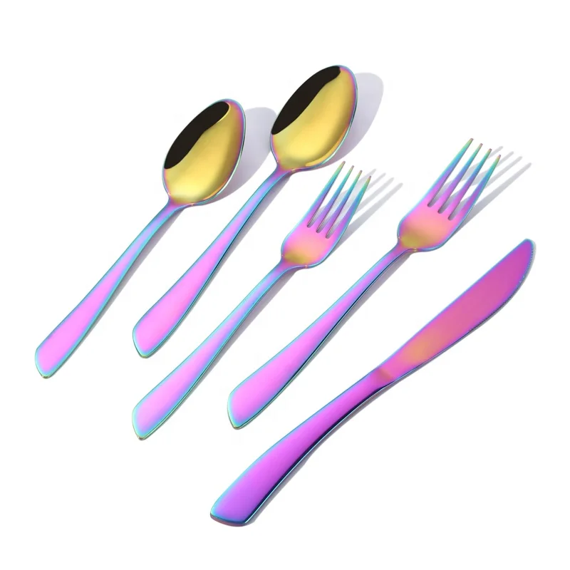 Rainbow Interesting handle stainless steel flatware, Gold / rose gold / rainbow / champagne / black / silver
Rainbow Interesting handle stainless steel flatware, Gold / rose gold / rainbow / champagne / black / silver