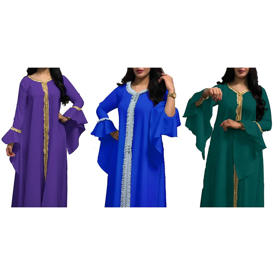 Foma Dresses AB027 malay women islamic abaya muslim ladies clothing with gold embroidered ruffles maxi dress
Foma Dresses AB027 malay women islamic abaya muslim ladies clothing with gold embroidered ruffles maxi dress