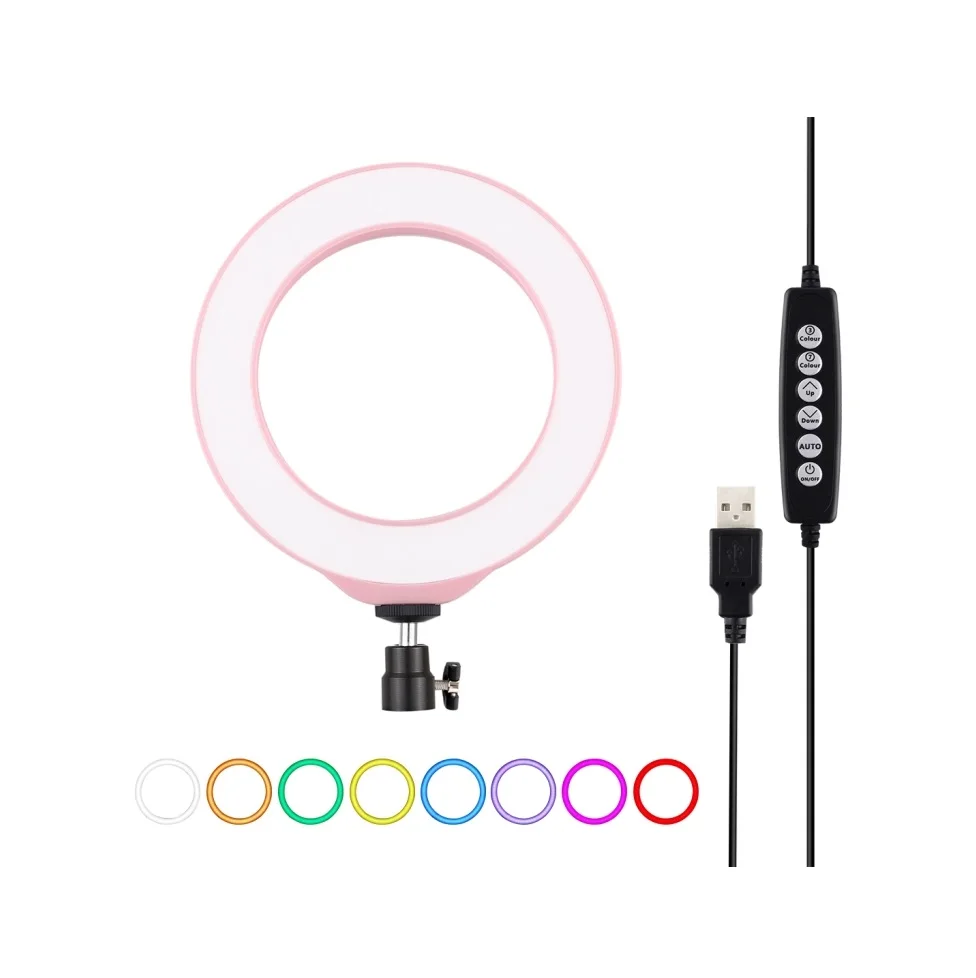 Newest PULUZ 6.2 inch 16cm 8 Colors RGB White Light Ring Dimmable LED Ring Lights Photography Video Lighting
Newest PULUZ 6.2 inch 16cm 8 Colors RGB White Light Ring Dimmable LED Ring Lights Photography Video Lighting