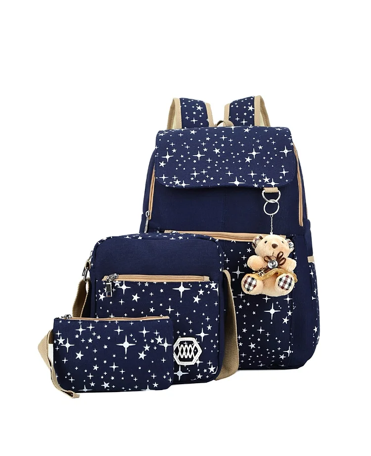 Factory wholesale lovely three sets of Korean School style Pure Cotton Canvas Travel student schoolbag, Picture color , can be customized
Factory wholesale lovely three sets of Korean School style Pure Cotton Canvas Travel student schoolbag, Picture color , can be customized