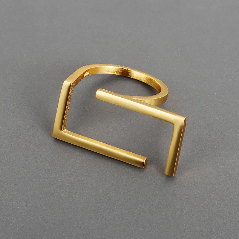 Exaggerated Fashion Design 18K Real Gold Plated Geometric Hollow Square Open Rings Adjustable Big Square Rings For Party
Exaggerated Fashion Design 18K Real Gold Plated Geometric Hollow Square Open Rings Adjustable Big Square Rings For Party