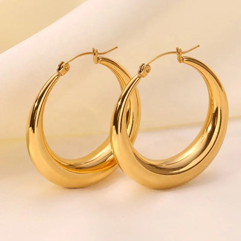 Oversized Women Circle Big Large Thick Chunky Earring Jewelry 18K Gold Plated Stainless Steel Hollow Out Hoop Earrings for Women, As picture
Oversized Women Circle Big Large Thick Chunky Earring Jewelry 18K Gold Plated Stainless Steel Hollow Out Hoop Earrings for Women, As picture