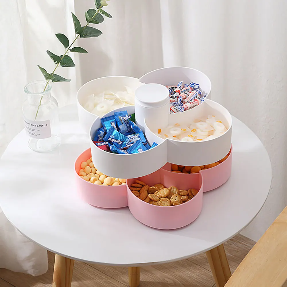 Double Layer Candy and Nut Serving Container Rotating Snack Serving Tray Flower Shaped Rotating Snack Snack Box for Party Home, Yellow,grey,white,pink
Double Layer Candy and Nut Serving Container Rotating Snack Serving Tray Flower Shaped Rotating Snack Snack Box for Party Home, Yellow,grey,white,pink