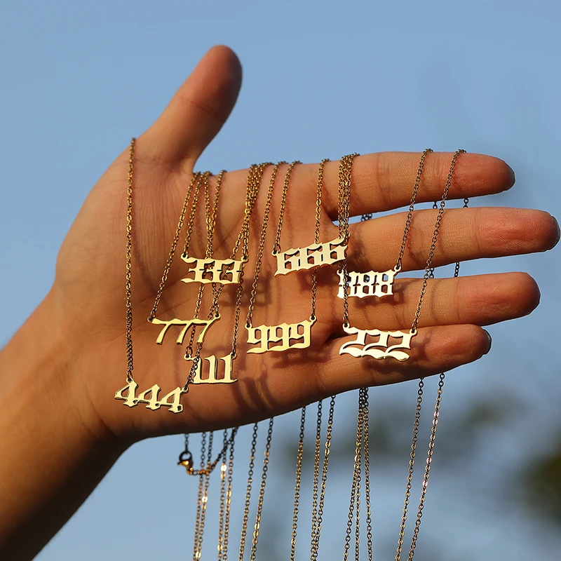 Custom Personalized 111-999 Number Numerology 18K Gold Plated Stainless Steel Jewelry Charm Gold Chain Angel Number Necklace, Gold/silver
Custom Personalized 111-999 Number Numerology 18K Gold Plated Stainless Steel Jewelry Charm Gold Chain Angel Number Necklace, Gold/silver