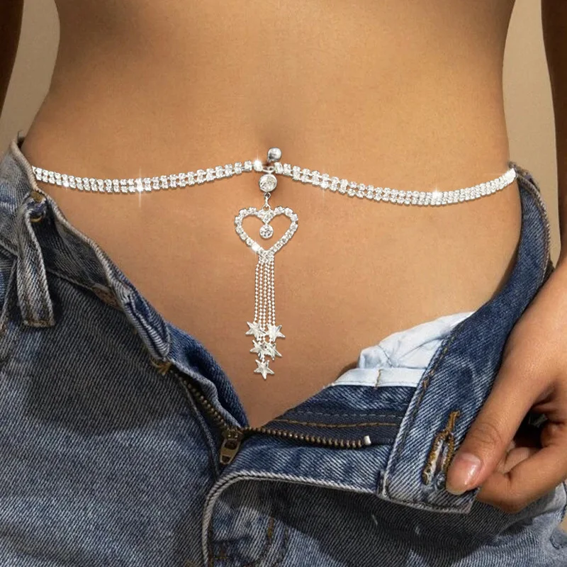 Fashion Jewelry Heart Star Tassel Tennis Belly Chain Sparkling Bling Full Rhinestone Heart Pieced Belly Waist Chain
Fashion Jewelry Heart Star Tassel Tennis Belly Chain Sparkling Bling Full Rhinestone Heart Pieced Belly Waist Chain