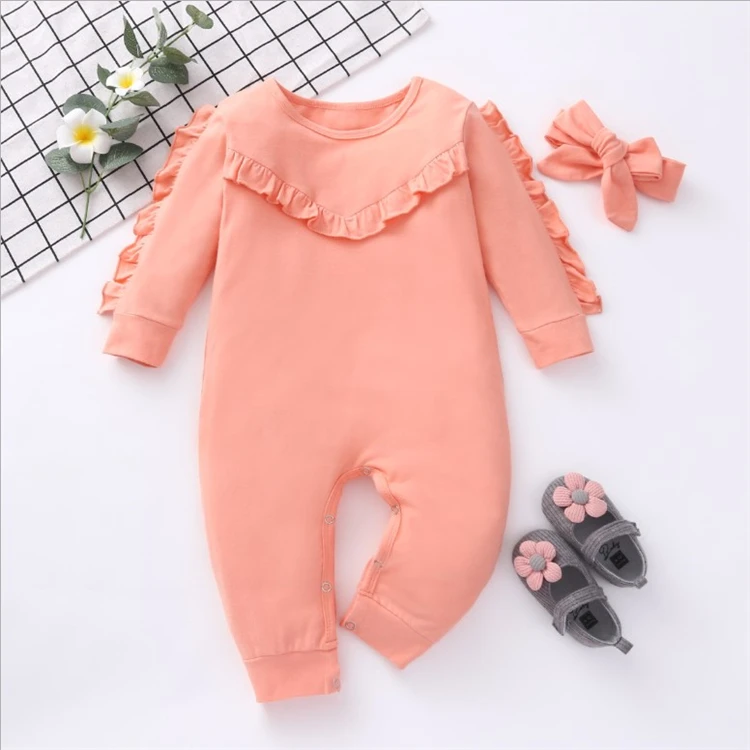 

OEM/ODM Roupa Infantil Pink Sweet 100% Cotton Girls Rompers Hooded Mamelucos Para bb Infant Clothes
