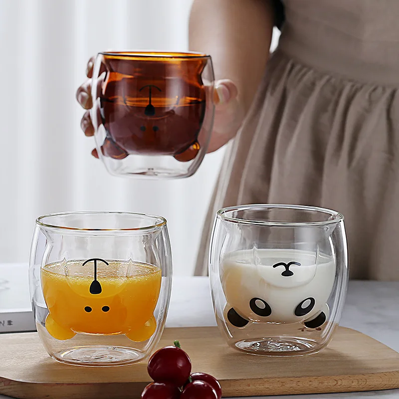 Creative Cartoon Animals Panda Print Glass Cup Double-layer Coffee Juice Water Cup, Transparent
Creative Cartoon Animals Panda Print Glass Cup Double-layer Coffee Juice Water Cup, Transparent