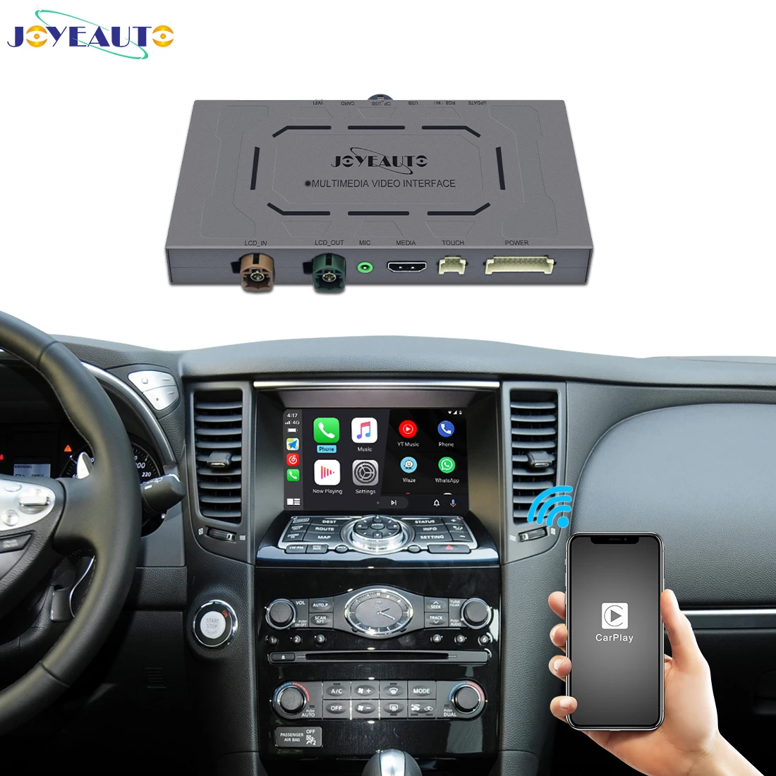 Joyeauto Wireless Apple CarPlay android auto carplay wireless interface for infinity QX70 Q70 G35 FX35 FX50 EX25 EX35
Joyeauto Wireless Apple CarPlay android auto carplay wireless interface for infinity QX70 Q70 G35 FX35 FX50 EX25 EX35