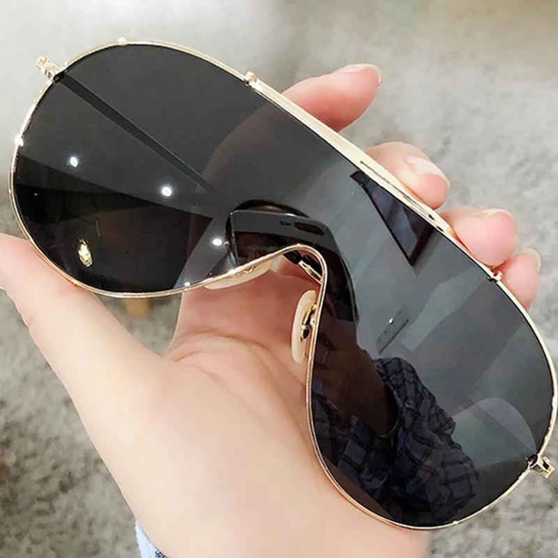 European and American Fashion Men's Colorful One Piece Large Frame Oversized Sunglasses, Customized color
European and American Fashion Men's Colorful One Piece Large Frame Oversized Sunglasses, Customized color