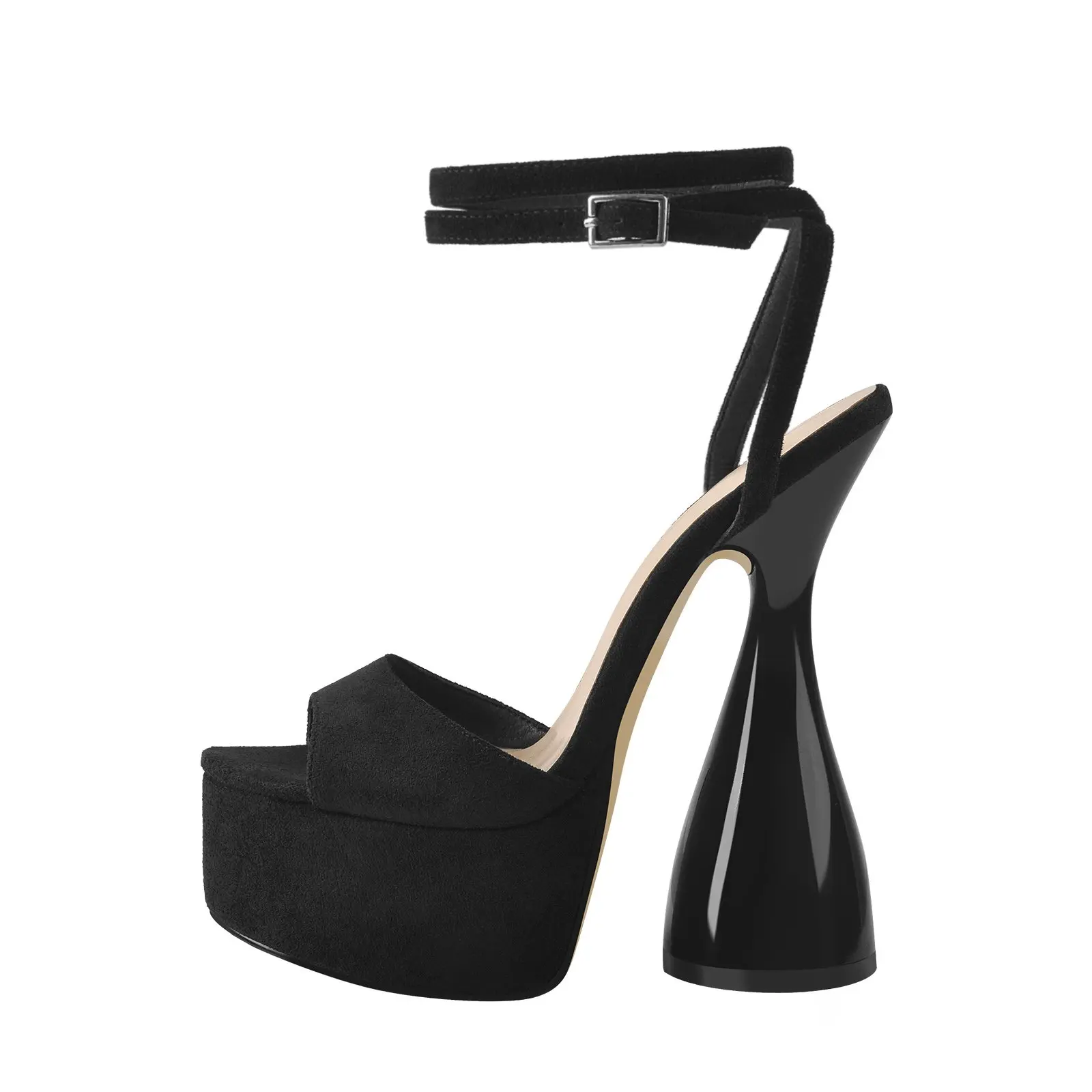 Black Suede Platform Ankle Strap High Heel Sandals Custom women high heel sandals, Black and white
Black Suede Platform Ankle Strap High Heel Sandals Custom women high heel sandals, Black and white