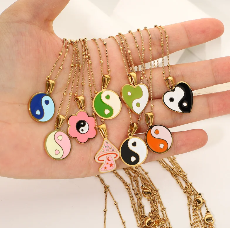 18K Gold PVD Plated Stainless Steel Jewelry Color Oil Drop Pendant Necklace Tarnish Free Gold Jewelry Necklace 2021 Ins Women
18K Gold PVD Plated Stainless Steel Jewelry Color Oil Drop Pendant Necklace Tarnish Free Gold Jewelry Necklace 2021 Ins Women