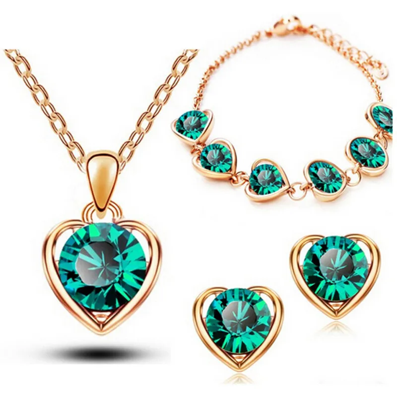 Valentine's Day gift Rose Gold plated Crystal Heart Fashion Costume Jewelry Sets for Women Necklace Earrings Sets MKL1331
Valentine's Day gift Rose Gold plated Crystal Heart Fashion Costume Jewelry Sets for Women Necklace Earrings Sets MKL1331