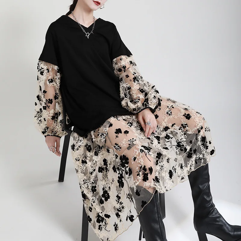 Jinyu Autumn Women Plus Size Ladies Long Sleeve T-Shirt Dress Patchwork Print Robe Two Piece Dress, Customized
Jinyu Autumn Women Plus Size Ladies Long Sleeve T-Shirt Dress Patchwork Print Robe Two Piece Dress, Customized