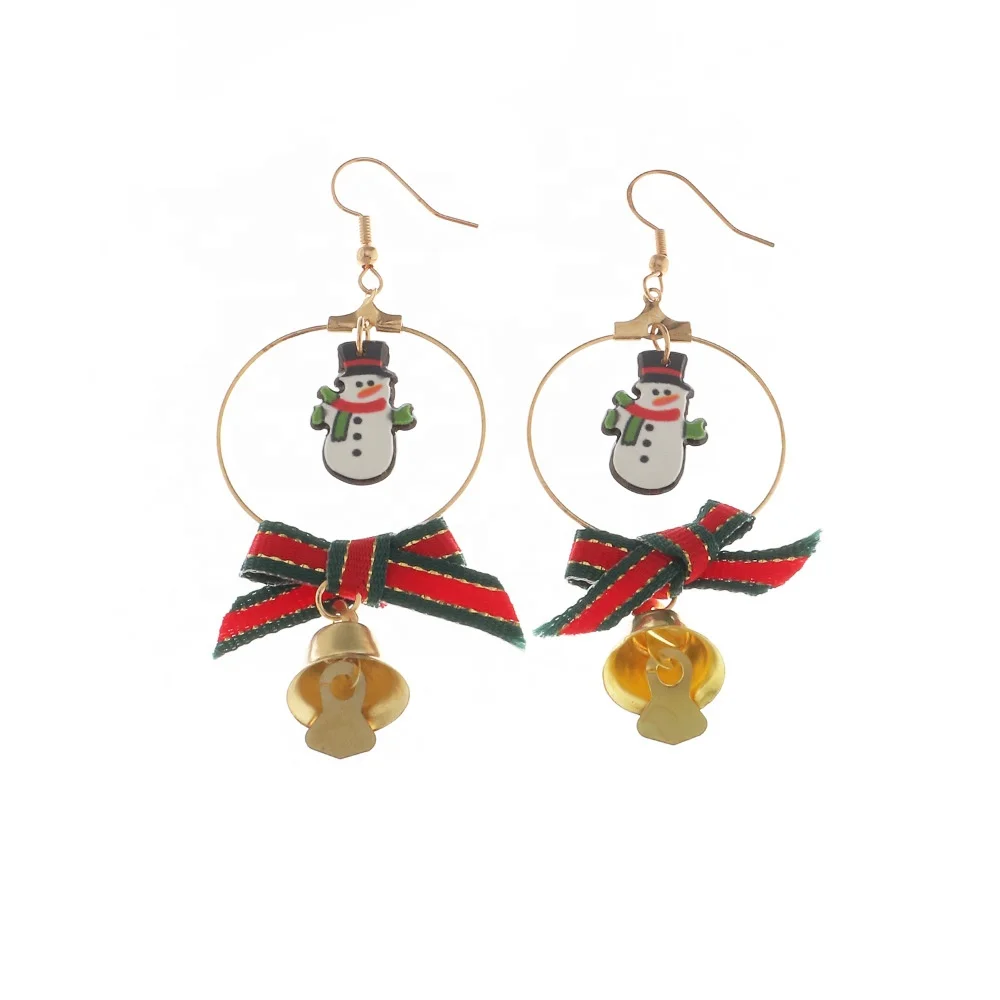 European American Creative Christmas Snowman Bow Bell Earrings Cartoon Cute Festival Gift, As pictures
European American Creative Christmas Snowman Bow Bell Earrings Cartoon Cute Festival Gift, As pictures