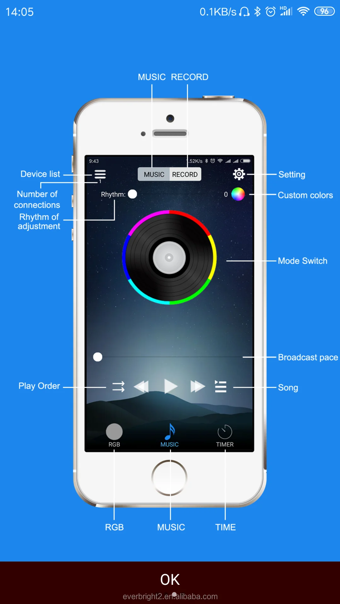 dc 12v 3535 led halo rings smart phone app control running color