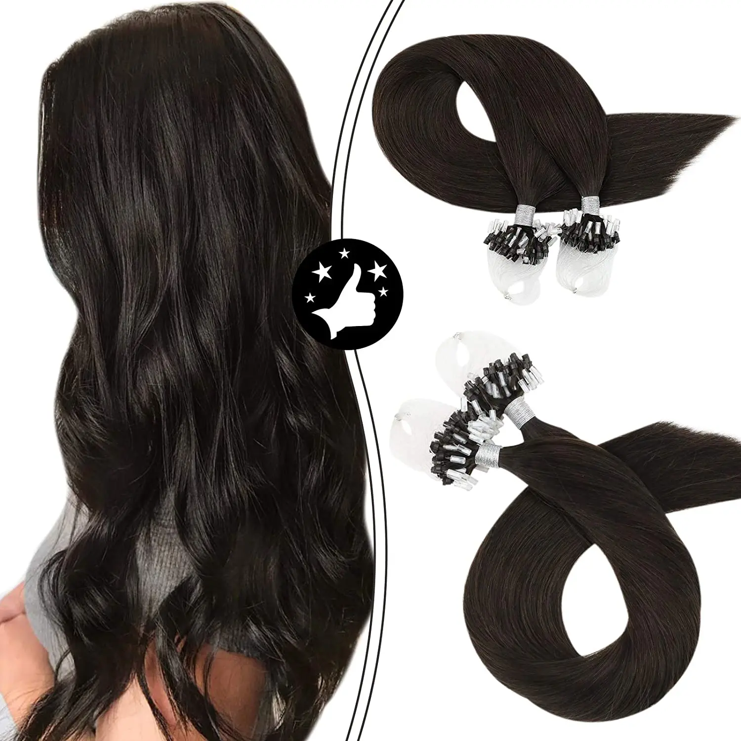 Wholesale Remy Natural Brazilian Human Hair #2 Color Straight Body Wave Micro Ring Loop Hair Extension
Wholesale Remy Natural Brazilian Human Hair #2 Color Straight Body Wave Micro Ring Loop Hair Extension