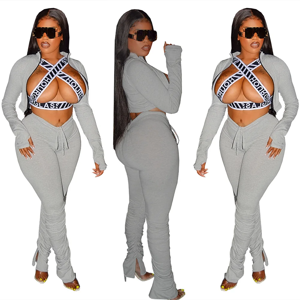 New Arrival Women Zipped New Arrival Women Zipped Tracksuits Stacked Slit Pants Two Piece Set
New Arrival Women Zipped New Arrival Women Zipped Tracksuits Stacked Slit Pants Two Piece Set