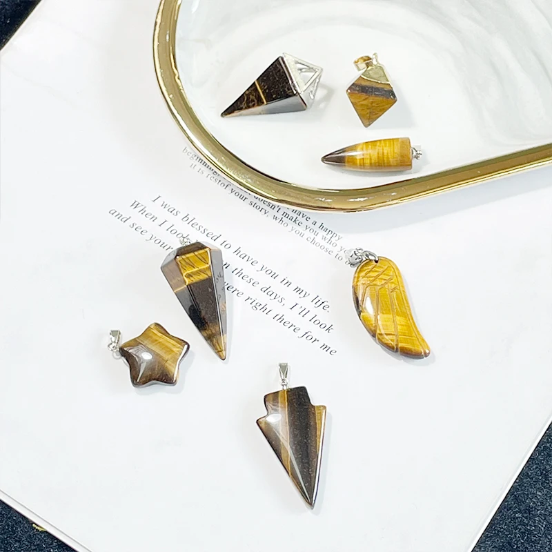 Natural Gemstone Pendant Tiger Eye Pendants Healing Quartz Charms for Necklace Jewelry Making
Natural Gemstone Pendant Tiger Eye Pendants Healing Quartz Charms for Necklace Jewelry Making