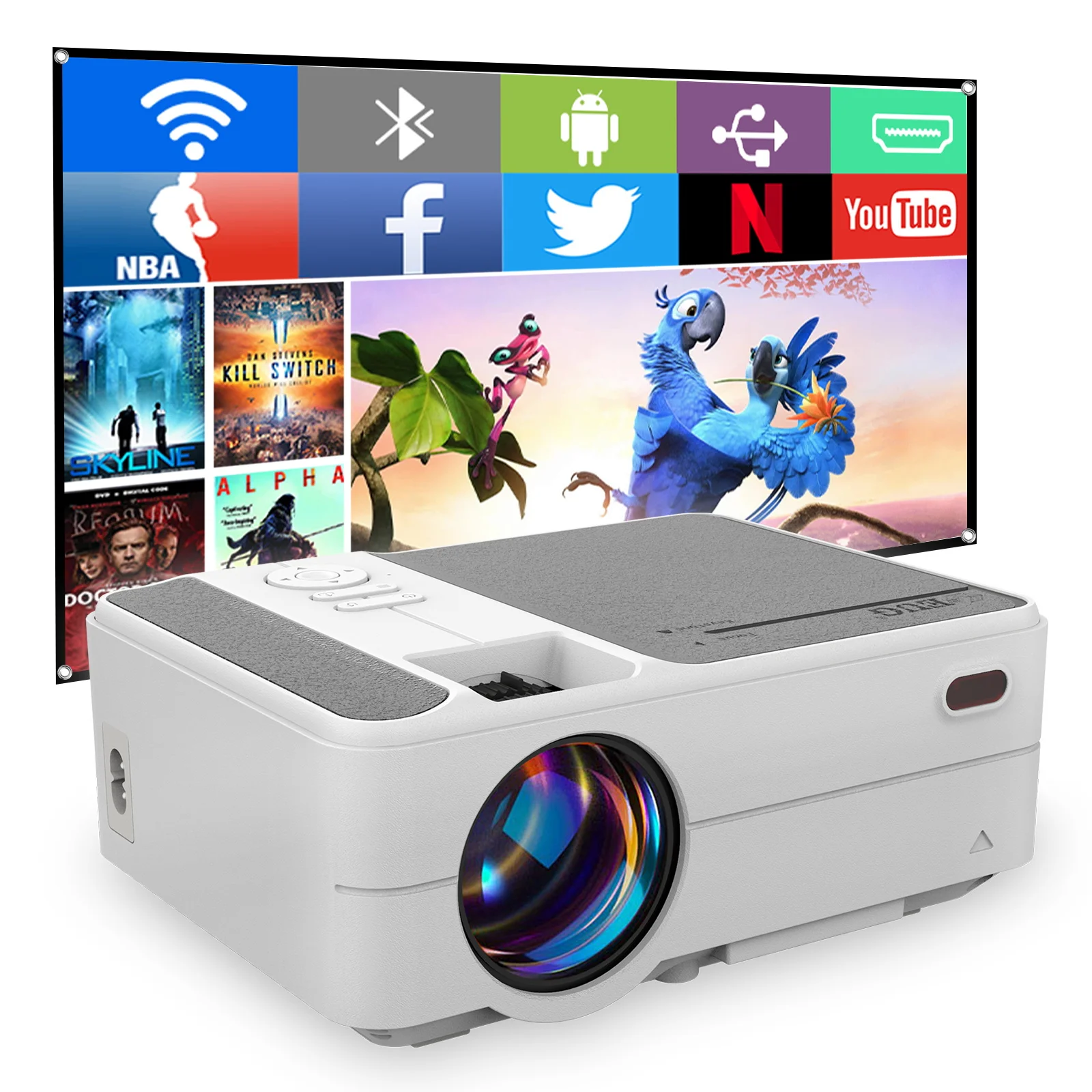 Mini Pico led Pocket Portable LED Smart 3D 4K wifi home theater projectors