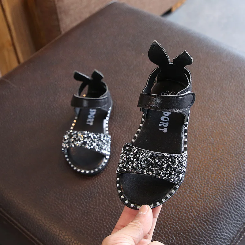 Hot Sale Black Trendy Little Girls Sandals Shiny Rhinestone Flat Sandals Girls Princess Sandals, Black pink silver
Hot Sale Black Trendy Little Girls Sandals Shiny Rhinestone Flat Sandals Girls Princess Sandals, Black pink silver