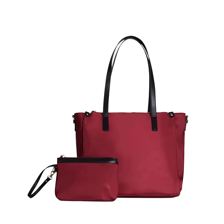 2021 fashion customized logo outside pocket red color 2 pcs set black designer shoulder nylon casual handbags
2021 fashion customized logo outside pocket red color 2 pcs set black designer shoulder nylon casual handbags