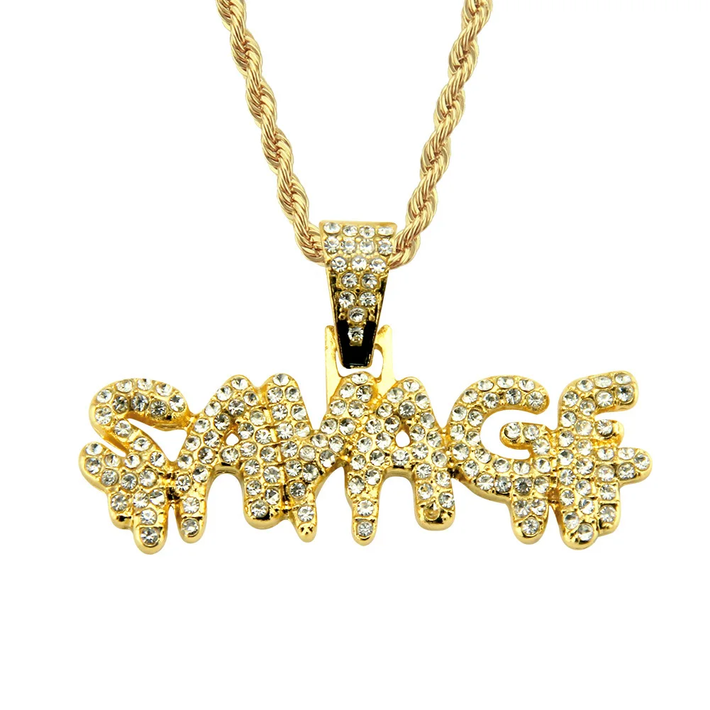 Hip Hop Men Jewelry Personality Letter Savage Bling Savage Pendant Iced Out changeable Necklace
Hip Hop Men Jewelry Personality Letter Savage Bling Savage Pendant Iced Out changeable Necklace