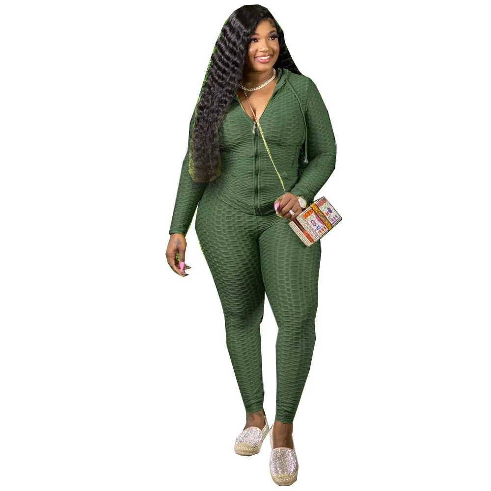 Plus Size Leisure Solid Jacquard 2-Piece Casual Zipper Hooded Tracksuits For Women Skinny Two Piece Pants Set, Black, green, navy blue, blue
Plus Size Leisure Solid Jacquard 2-Piece Casual Zipper Hooded Tracksuits For Women Skinny Two Piece Pants Set, Black, green, navy blue, blue