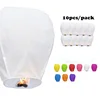 10 Pack Eco Friendly Wire Free Oval White Paper Biodegradable Chinese Flying Sky Lanterns