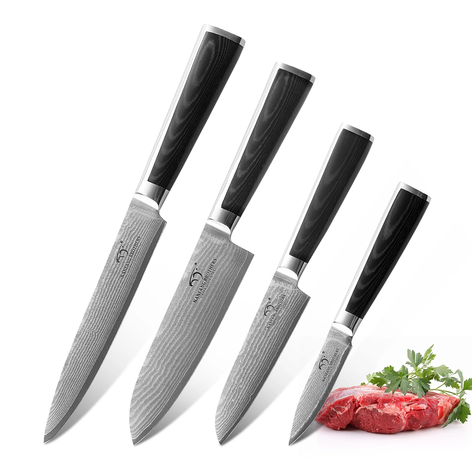 Leading Home Suppliers 4 Pieces Damascus Steel Kitchen Knife Set with Micarta Handle
Leading Home Suppliers 4 Pieces Damascus Steel Kitchen Knife Set with Micarta Handle
