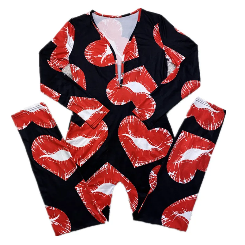 Hot sale sexy onesie pajamas sleepwear jumpsuit red lips long sleeve long pant onesie adult onsies for women, 40 colors
Hot sale sexy onesie pajamas sleepwear jumpsuit red lips long sleeve long pant onesie adult onsies for women, 40 colors