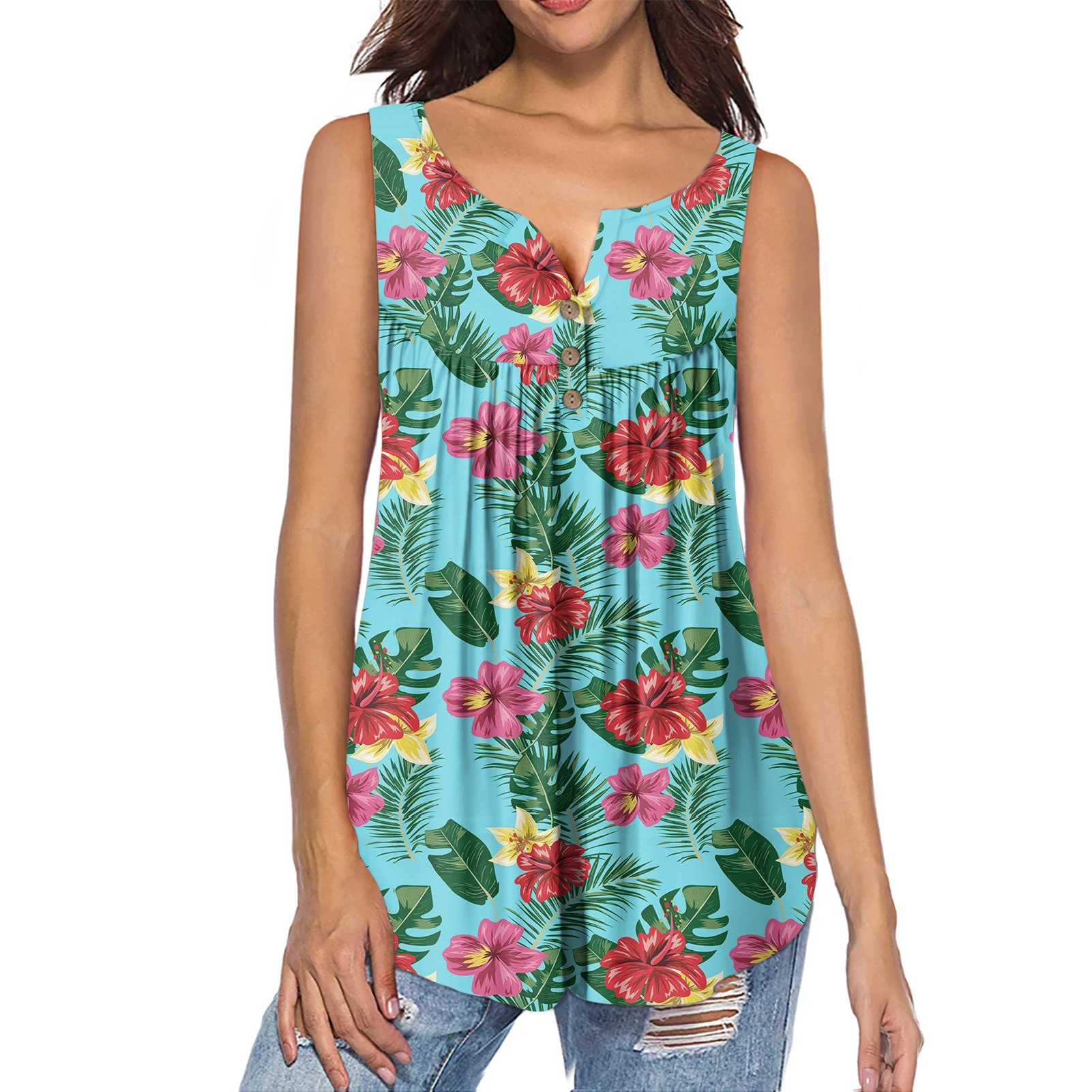 Mujeres Camisetas Sin Mangas Hawaiian style Women's Button Down V Neck Strappy Tank Tops Loose Casual Sleeveless Shirts Blouses
Mujeres Camisetas Sin Mangas Hawaiian style Women's Button Down V Neck Strappy Tank Tops Loose Casual Sleeveless Shirts Blouses
