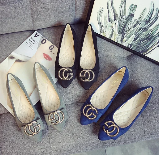 High quality sexy pointed round heel flat shoes comfortable suede casual flats ladies shoes, Black/gary/blue
High quality sexy pointed round heel flat shoes comfortable suede casual flats ladies shoes, Black/gary/blue