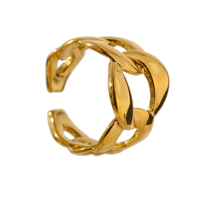 JINYOU 1877 Wholesale Waterproof 18K Gold Plated Jewelry Stainless Steel Minimalist Metal Chain Charm Ring for Women
JINYOU 1877 Wholesale Waterproof 18K Gold Plated Jewelry Stainless Steel Minimalist Metal Chain Charm Ring for Women