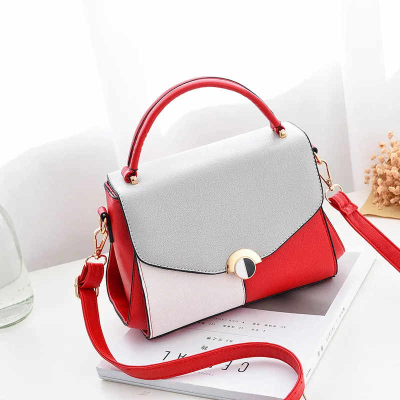Fashion Custom Korea PU Leather Geometric Contrast Color Ladies Handbags, Red, black, pink, gray, blue or customized
Fashion Custom Korea PU Leather Geometric Contrast Color Ladies Handbags, Red, black, pink, gray, blue or customized